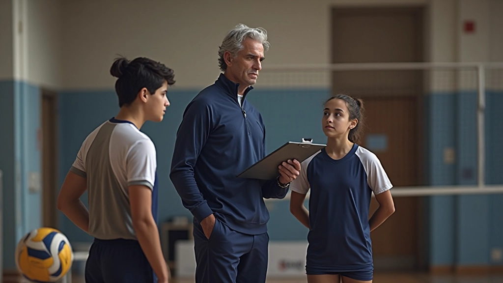 لاعبون يناقشون الخطة التكتيكية أثناء فترة الراحة مع المدرب في جو من التركيز والالتزام